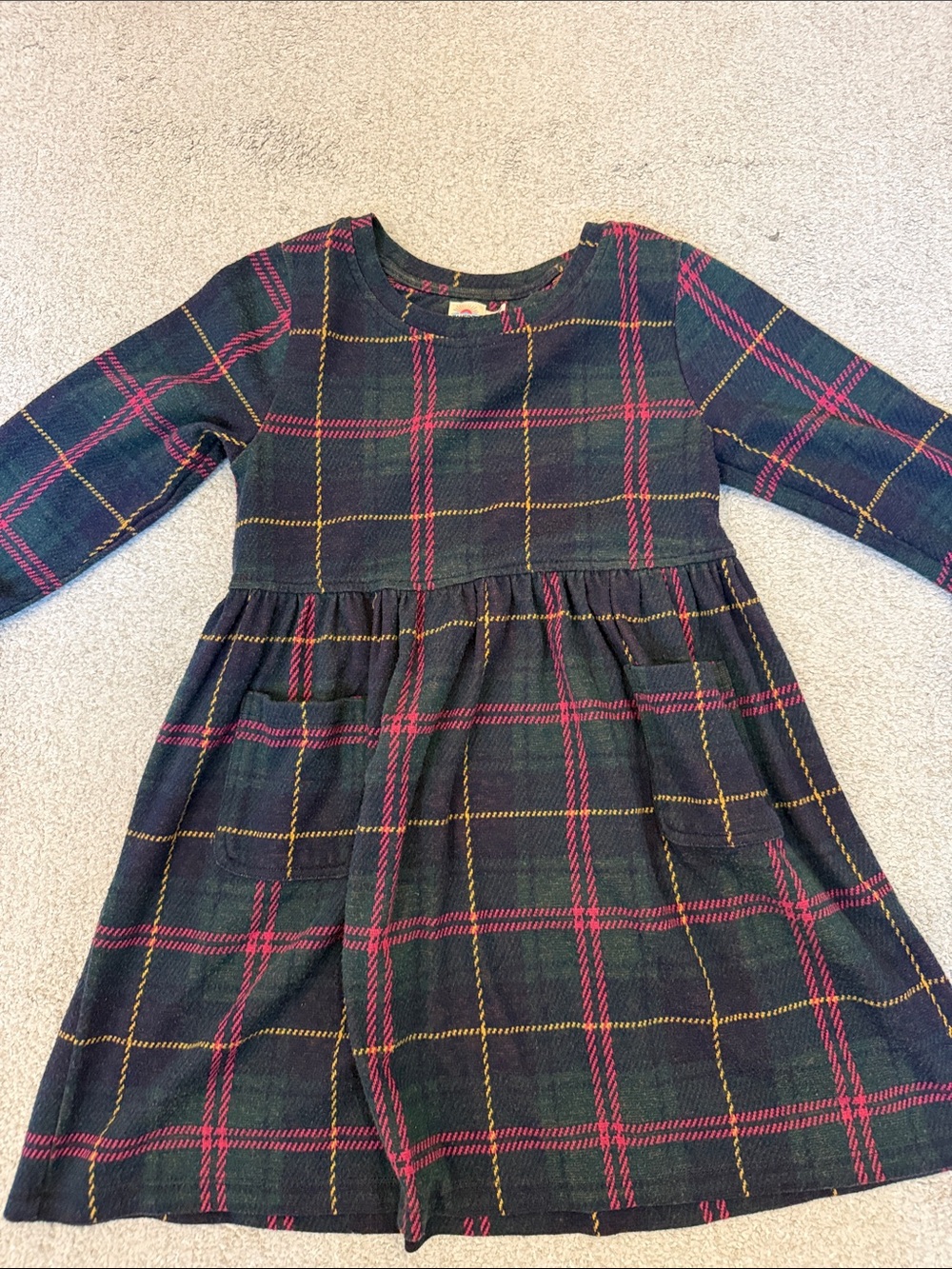 Faherty Dark Green Plaid Dress Size 8
